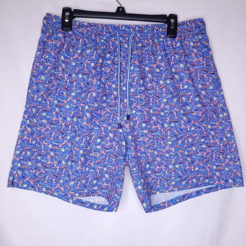 Peter Millar Swim Trunks Mens Large Blue Magnum PI Tropical Oahu